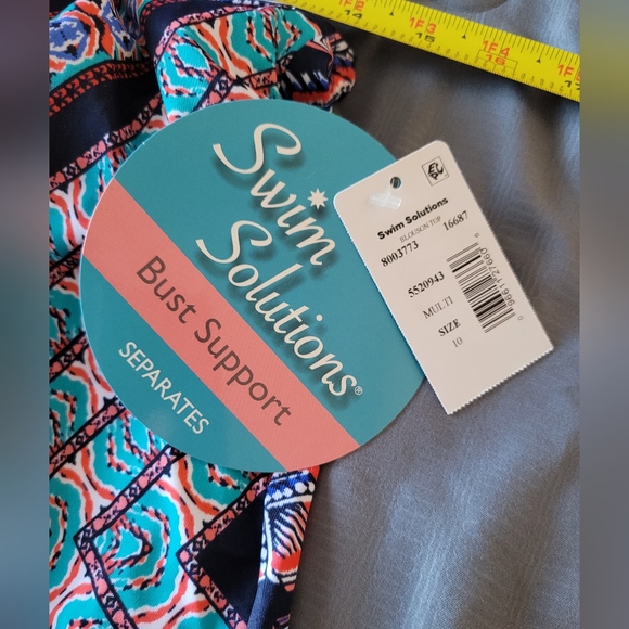 Swim Solutions Tankini Top - Sz 10, NWT - Picture 8 of 8